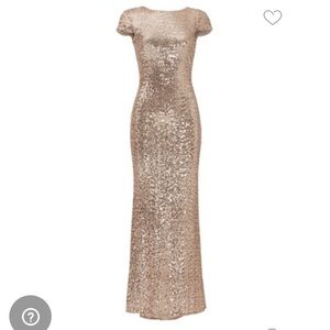 Sorella vita light gold sequin gown